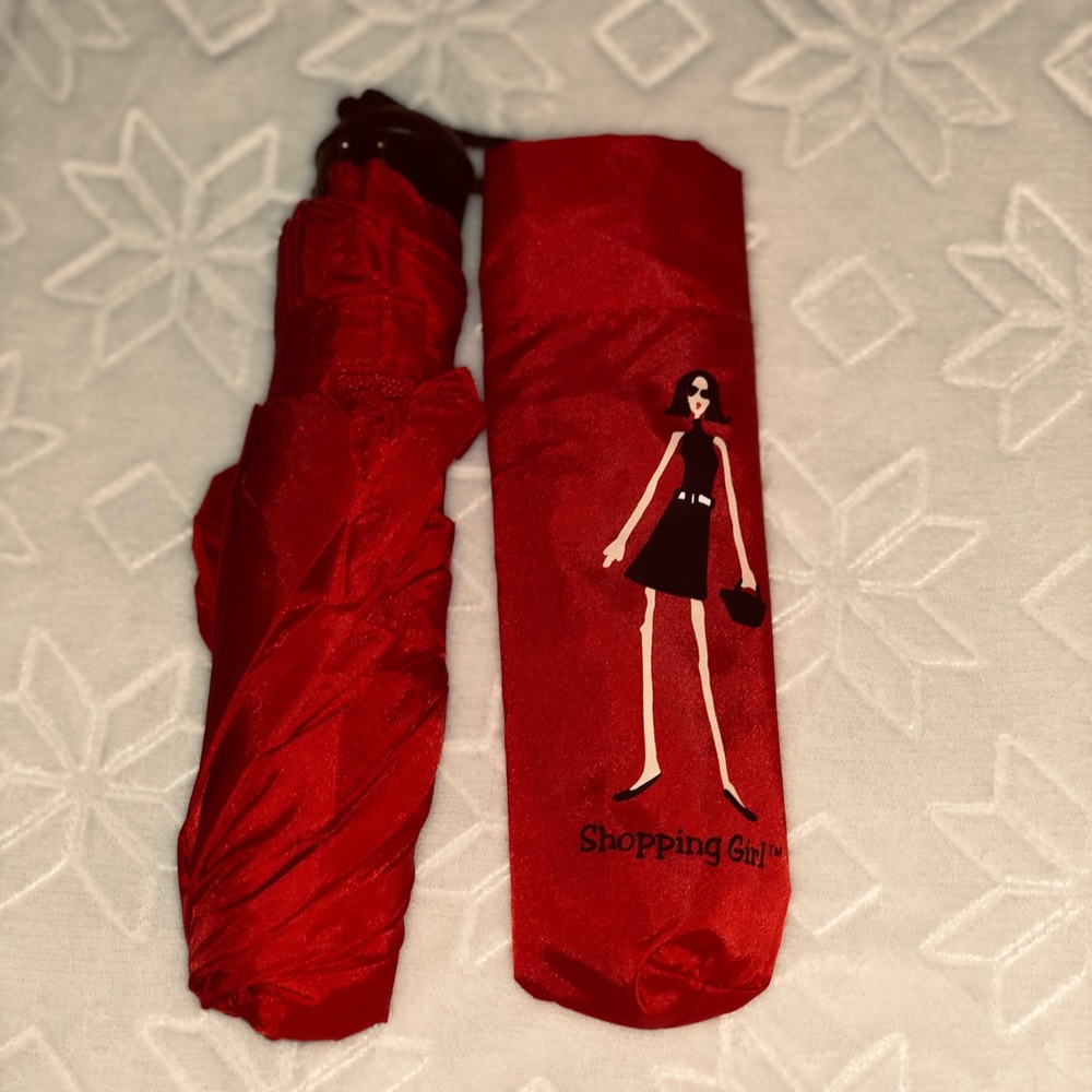 Shop Girl Red Umbrella